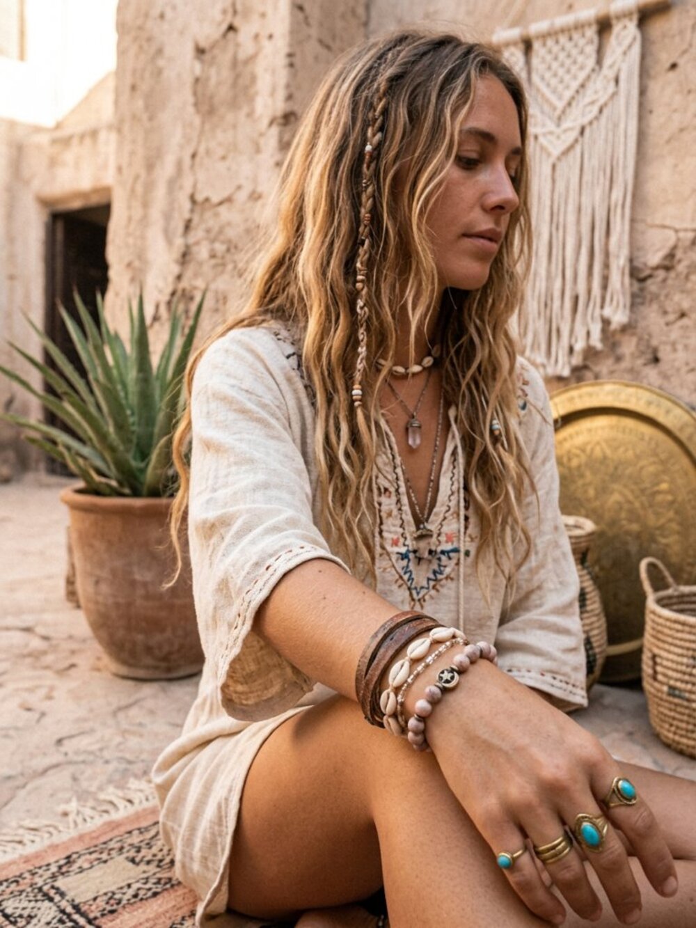 🆕 Designs by Forte Natural Stone Stretch Bracelet - Boho Chic & Handcrafted ✨